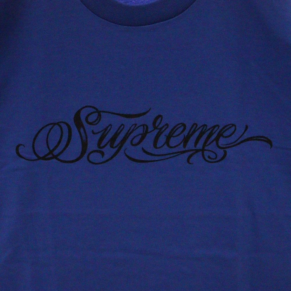 SUPREME(シュプリーム) 24AW Script Tee スクリプト ロゴプリント クルーネック 半袖Tシャツカットソー ブルー