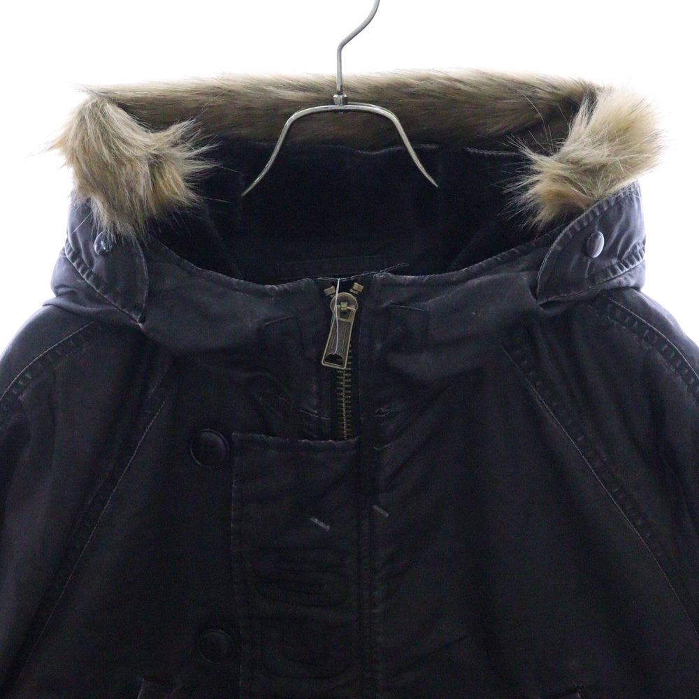 SUPREME(シュプリーム) 24AW Washed Flight Satin N-38 Parka ウォッシュド フライト サテン パーカー ジップアップ ミリタリー ジャケット ブラック