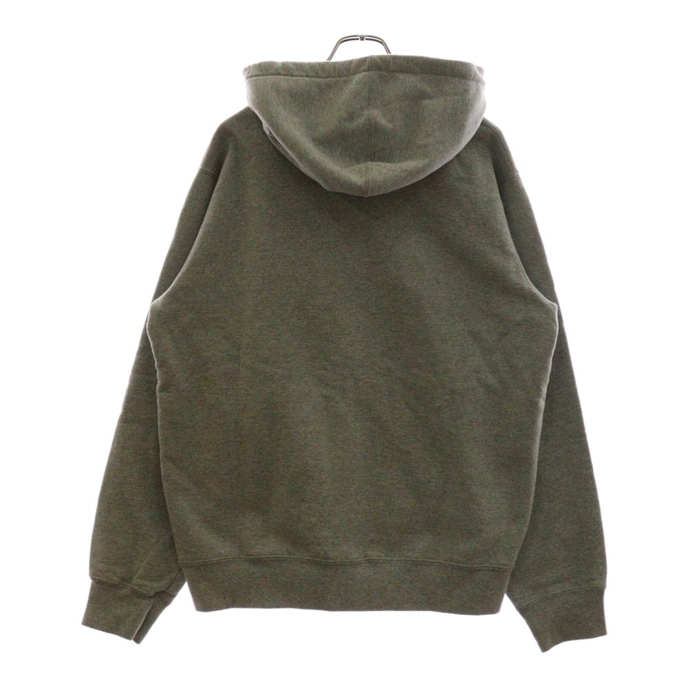 SUPREME(シュプリーム) 19SS Small Box Zip Up Sweatshirt スモールボックス ロゴ ラバー スウェット ジップアップ パーカー グレー