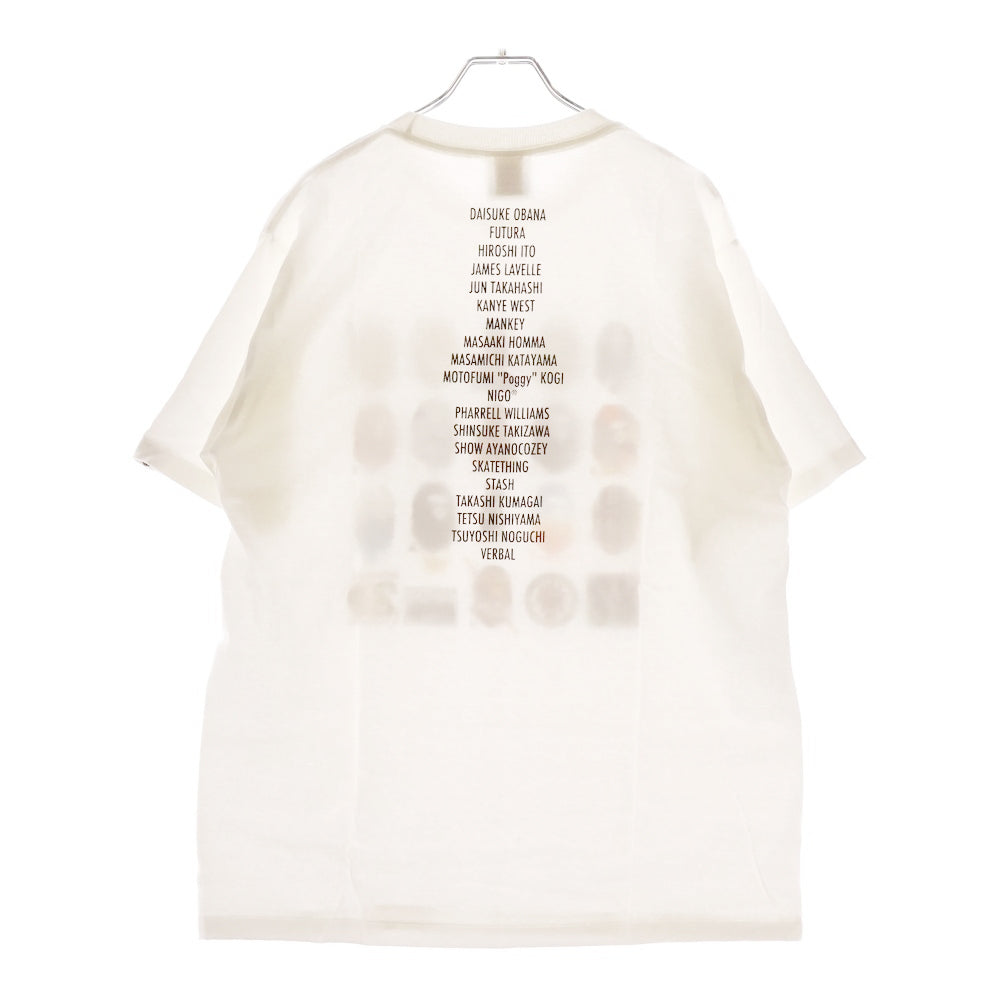 A BATHING APE(アベイシングエイプ) 20周年記念 NW20 DESIGNS TEE 半袖Tシャツ ホワイト 1022-110-155
