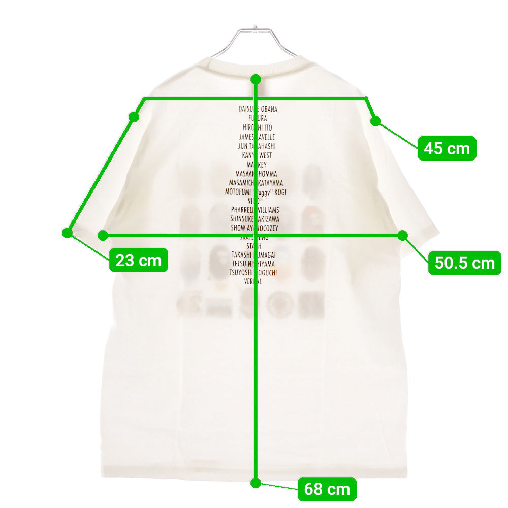 A BATHING APE(アベイシングエイプ) 20周年記念 NW20 DESIGNS TEE 半袖Tシャツ ホワイト 1022-110-155