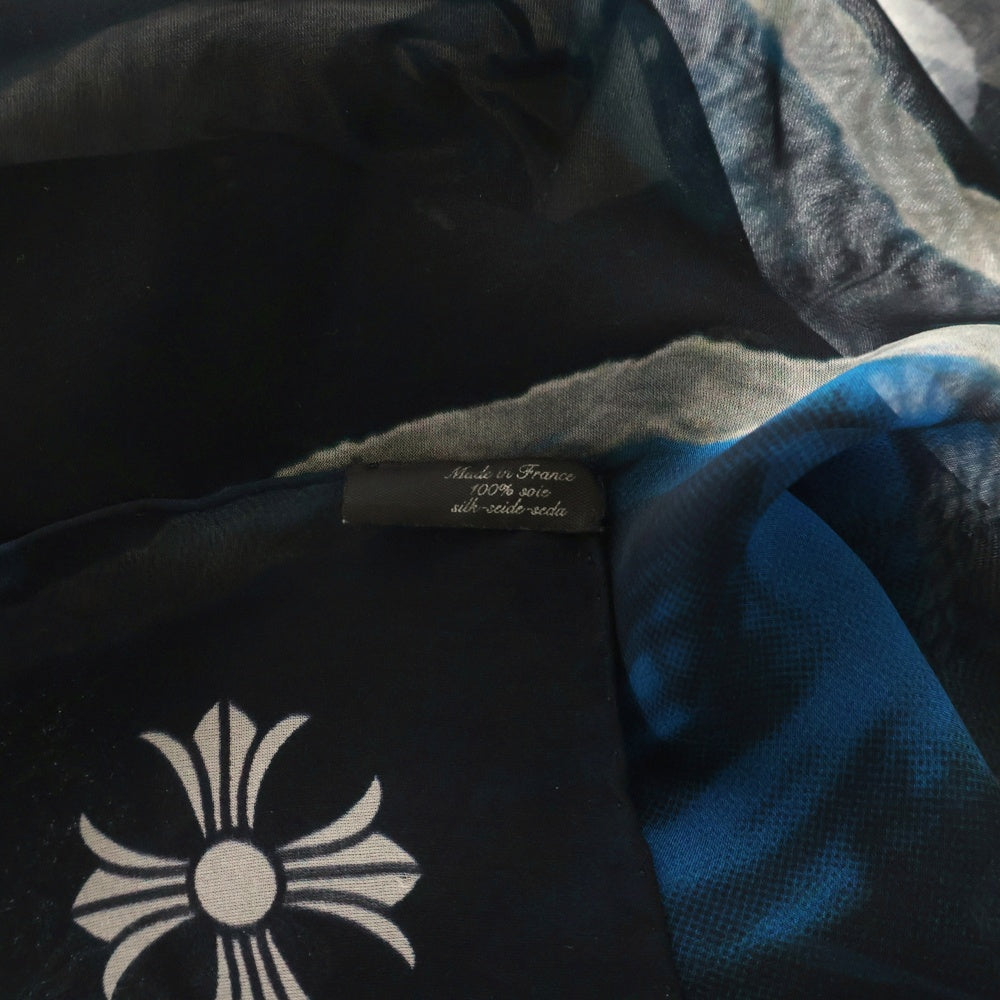 CHROME HEARTS(クロムハーツ) LIPSTONGUE ROLLING STONES SILK SCARF リップアンドタン ローリングストーンズ シルク スカーフ ブラック