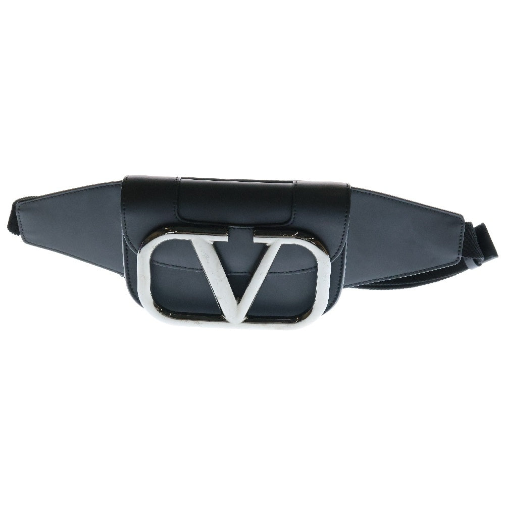 VALENTINO(ヴァレンチノ) Vロゴ ベルトバッグ ウエストバッグ ショルダー 斜め掛け クロスボディ ブラック