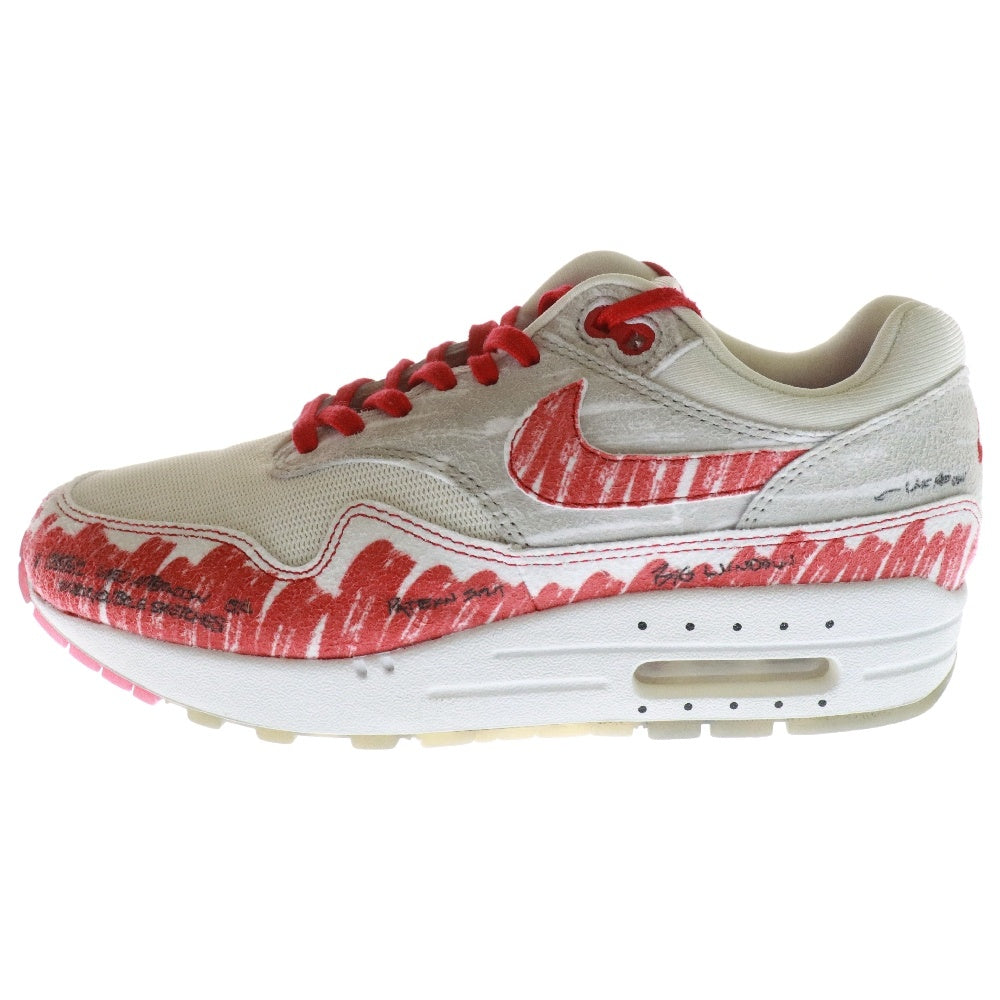 NIKE(ナイキ) AIR MAX 1 SKETCH TO SHELF エアマックス スケッチ トゥ シェル ローカットスニーカー ホワイト/レッド US5/25cm CJ4286-101