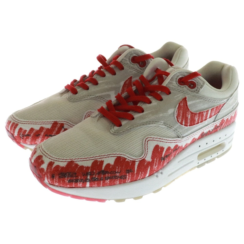 NIKE(ナイキ) AIR MAX 1 SKETCH TO SHELF エアマックス スケッチ トゥ シェル ローカットスニーカー ホワイト/レッド US5/25cm CJ4286-101