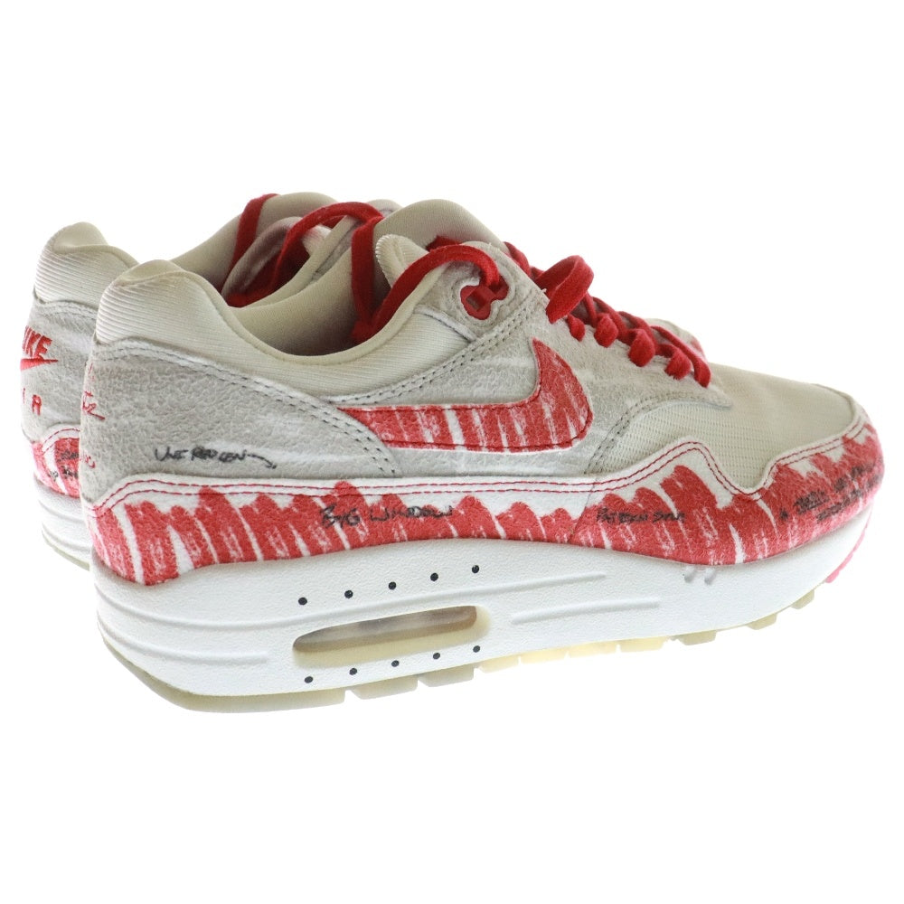 NIKE(ナイキ) AIR MAX 1 SKETCH TO SHELF エアマックス スケッチ トゥ シェル ローカットスニーカー ホワイト/レッド US5/25cm CJ4286-101