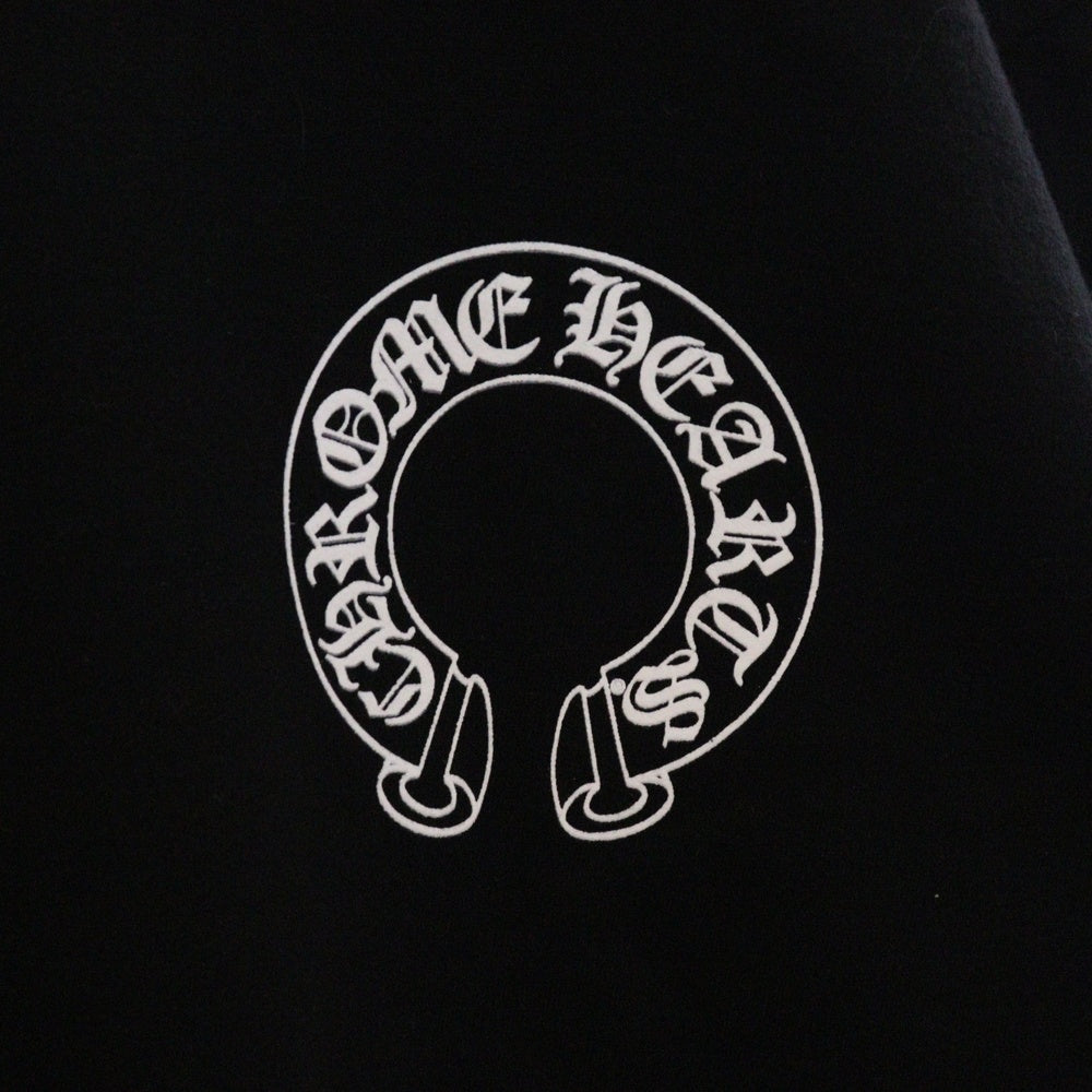 CHROME HEARTS(クロムハーツ) Horseshoe L/S Sweatshirt ホースシュープリント 袖フローラル スウェットトレーナー ブラック