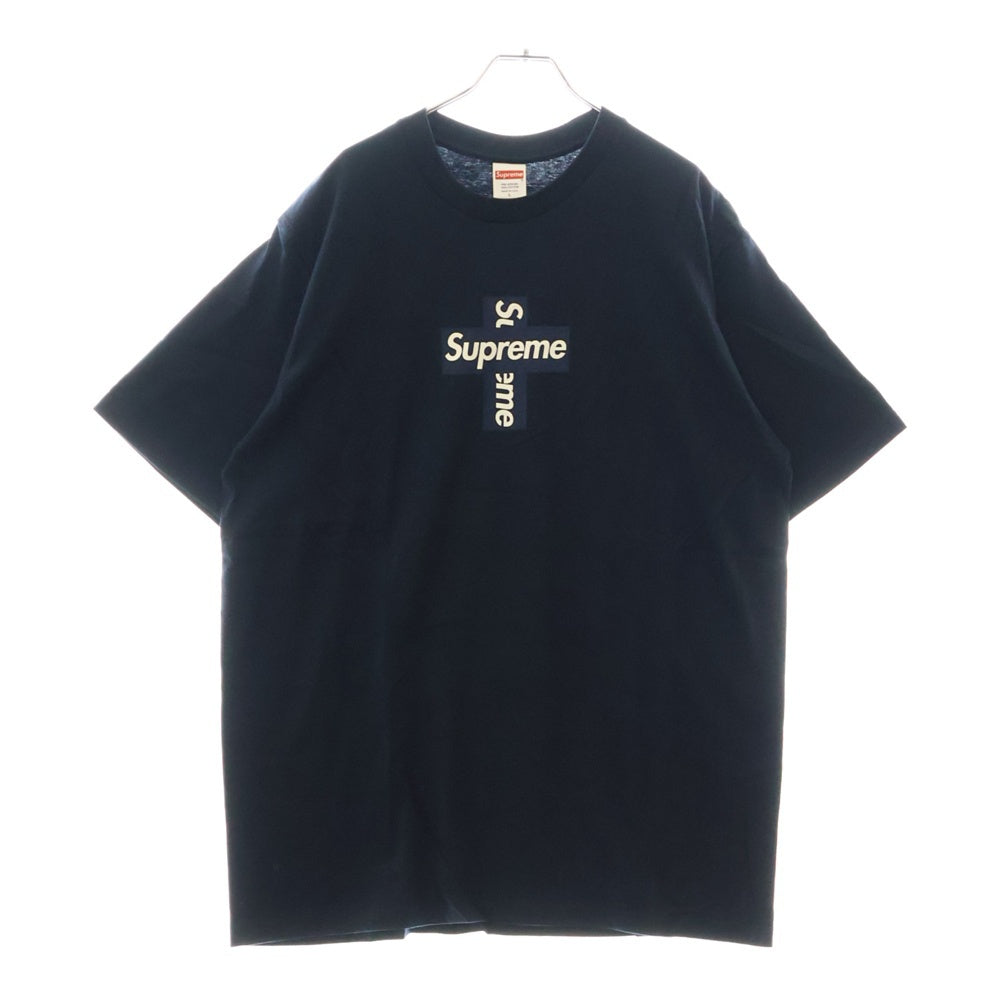 SUPREME(シュプリーム) 20AW Cross Box Logo Tee クロスボックスロゴ クルーネック 半袖Tシャツ カットソー ネイビー