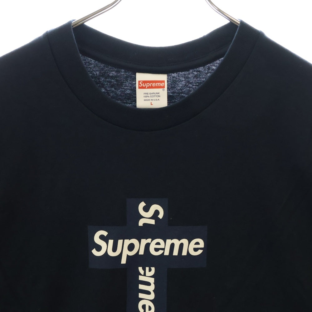 SUPREME(シュプリーム) 20AW Cross Box Logo Tee クロスボックスロゴ クルーネック 半袖Tシャツ カットソー ネイビー