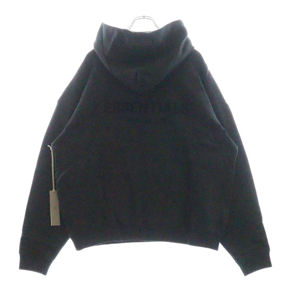 ESSENTIALS FEAR OF GOD(エッセンシャル フィアオブゴッド) Flocky Back Logo Sweat Pullover Parka フロッキーバックロゴプリントスウェットプルオーバーパーカー ブラック