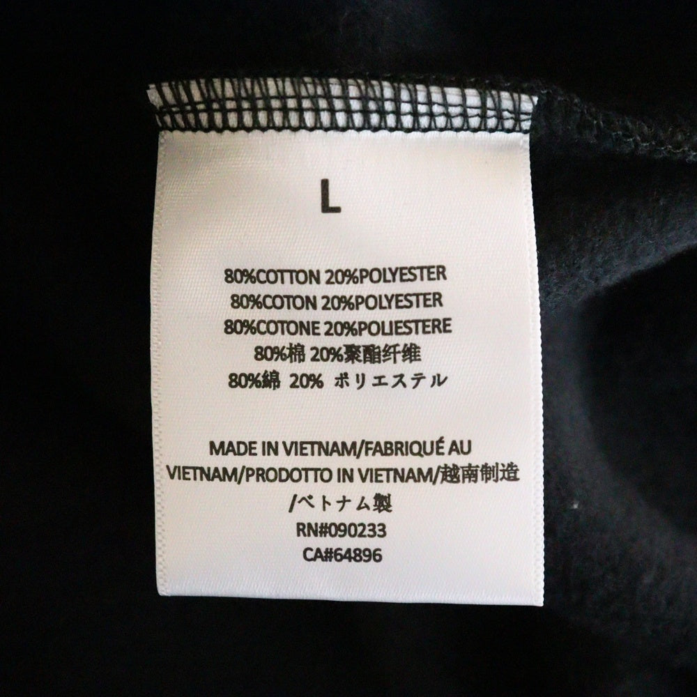 ESSENTIALS FEAR OF GOD(エッセンシャル フィアオブゴッド) Flocky Back Logo Sweat Pullover Parka フロッキーバックロゴプリントスウェットプルオーバーパーカー ブラック