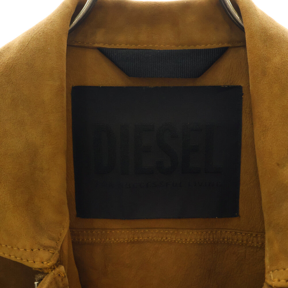DIESEL(ディーゼル) SUEDE LEATHER L-DEAN JACKET スウェードレザー ジップアップ ジャケット ブラウン