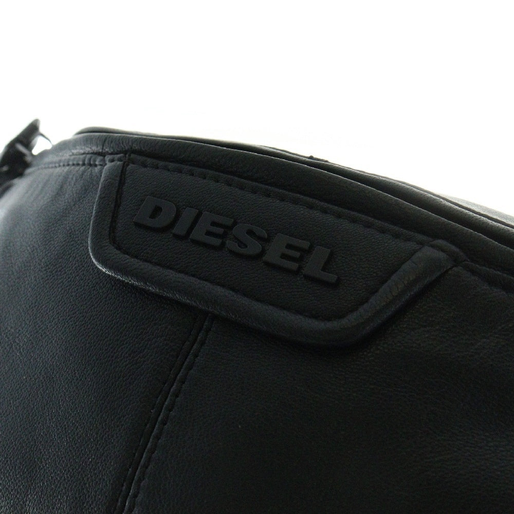 DIESEL(ディーゼル) ロゴ レザー ウエストバッグ ボディバッグ ショルダーバッグ ブラック