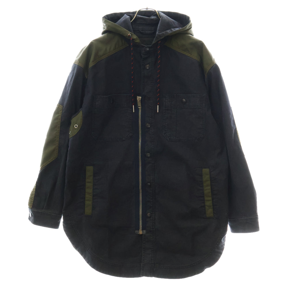 DIESEL(ディーゼル) D-SIMILAR JOGGJEANSD-SIMILAR-NE JACKET ナイロン切替 デニム フーデッド ジャケット インディゴ
