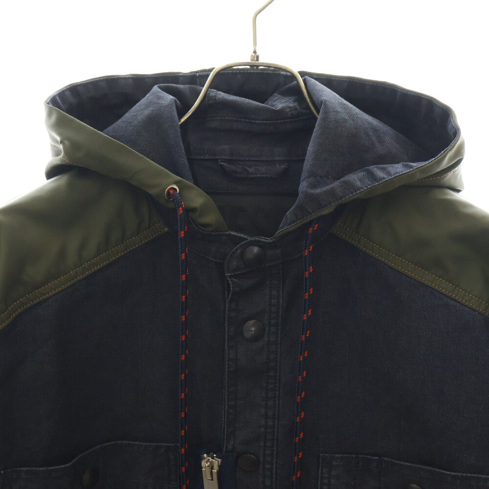 DIESEL(ディーゼル) D-SIMILAR JOGGJEANSD-SIMILAR-NE JACKET ナイロン切替 デニム フーデッド ジャケット インディゴ