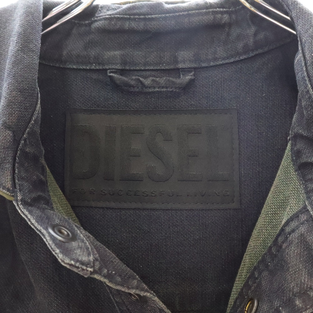 DIESEL(ディーゼル) D-SIMILAR JOGGJEANSD-SIMILAR-NE JACKET ナイロン切替 デニム フーデッド ジャケット インディゴ