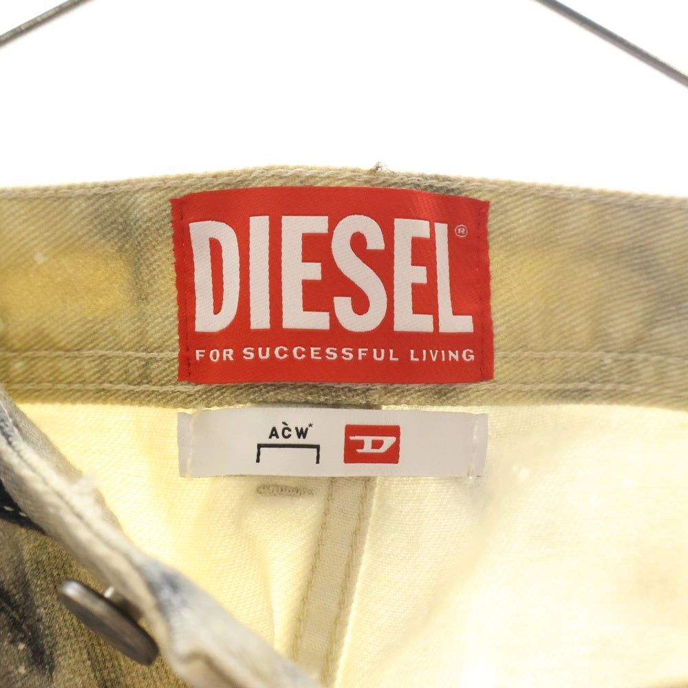 DIESEL(ディーゼル) ×A-COLD-WALL アコールドウォール タイダイ スプレー加工 ストレート デニムパンツ ベージュ
