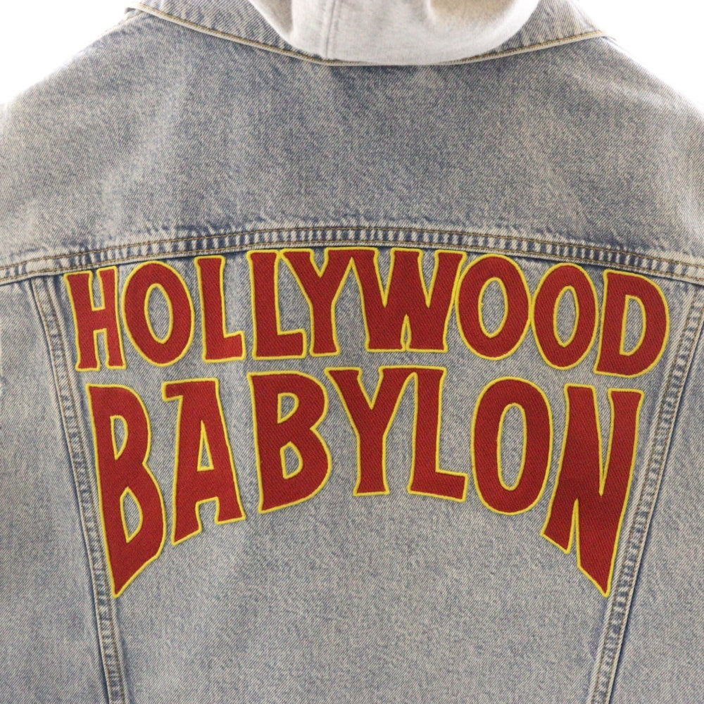 GUCCI(グッチ) 22SS Hollywood Babylon Denim Hoodie Vest ハリウッドバビロン デニムフーディ ベスト インディゴ/グレー 697042 XDB0U