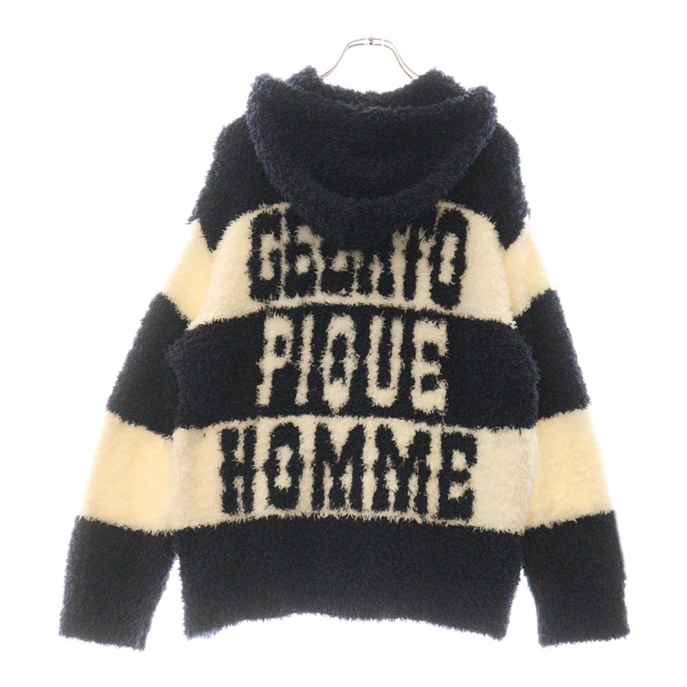 gelato pique HOMME(ジェラートピケオム) Pile Zip Up Hoodie パイル地 ボーダー ジップアップパーカー ネイビー/ホワイト PMNT225939