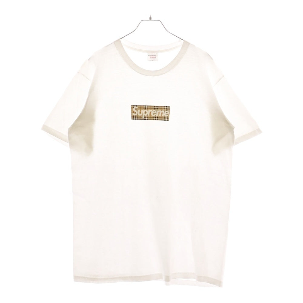 SUPREME(シュプリーム) 22SS ×Burberry Box Logo Tee ×バーバリー ボックスロゴクルーネック半袖Tシャツ ホワイト