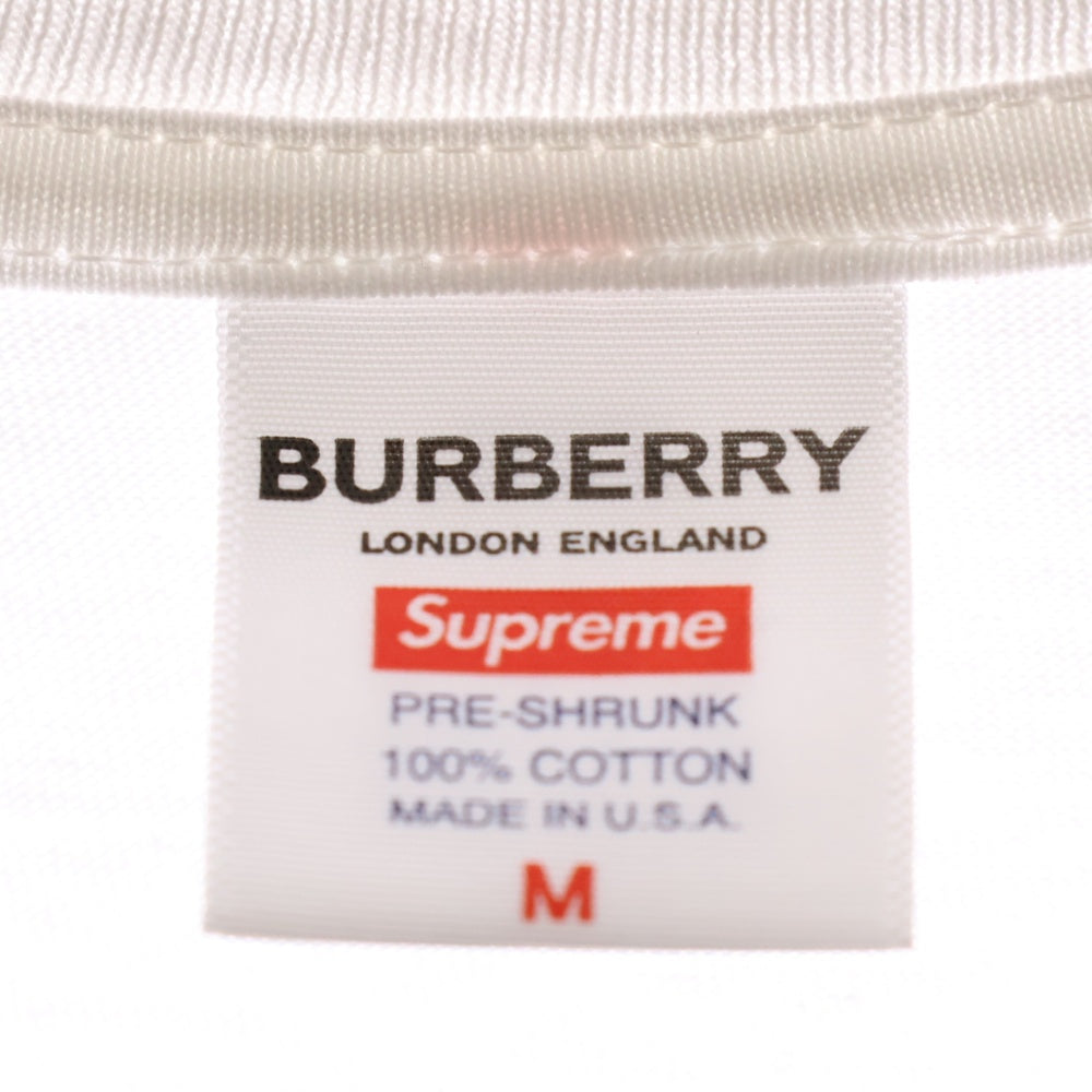 SUPREME(シュプリーム) 22SS ×Burberry Box Logo Tee ×バーバリー ボックスロゴクルーネック半袖Tシャツ ホワイト