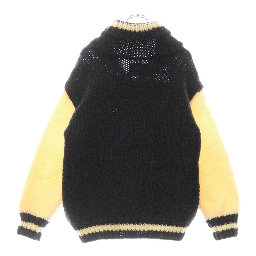 WIND AND SEA(ウィンダンシー) Logo Patch Cowichan Jacket ロゴパッチ カウチン ニットジャケット ネイビー/ホワイト WDS-O-ATTR-25-01-KN-02