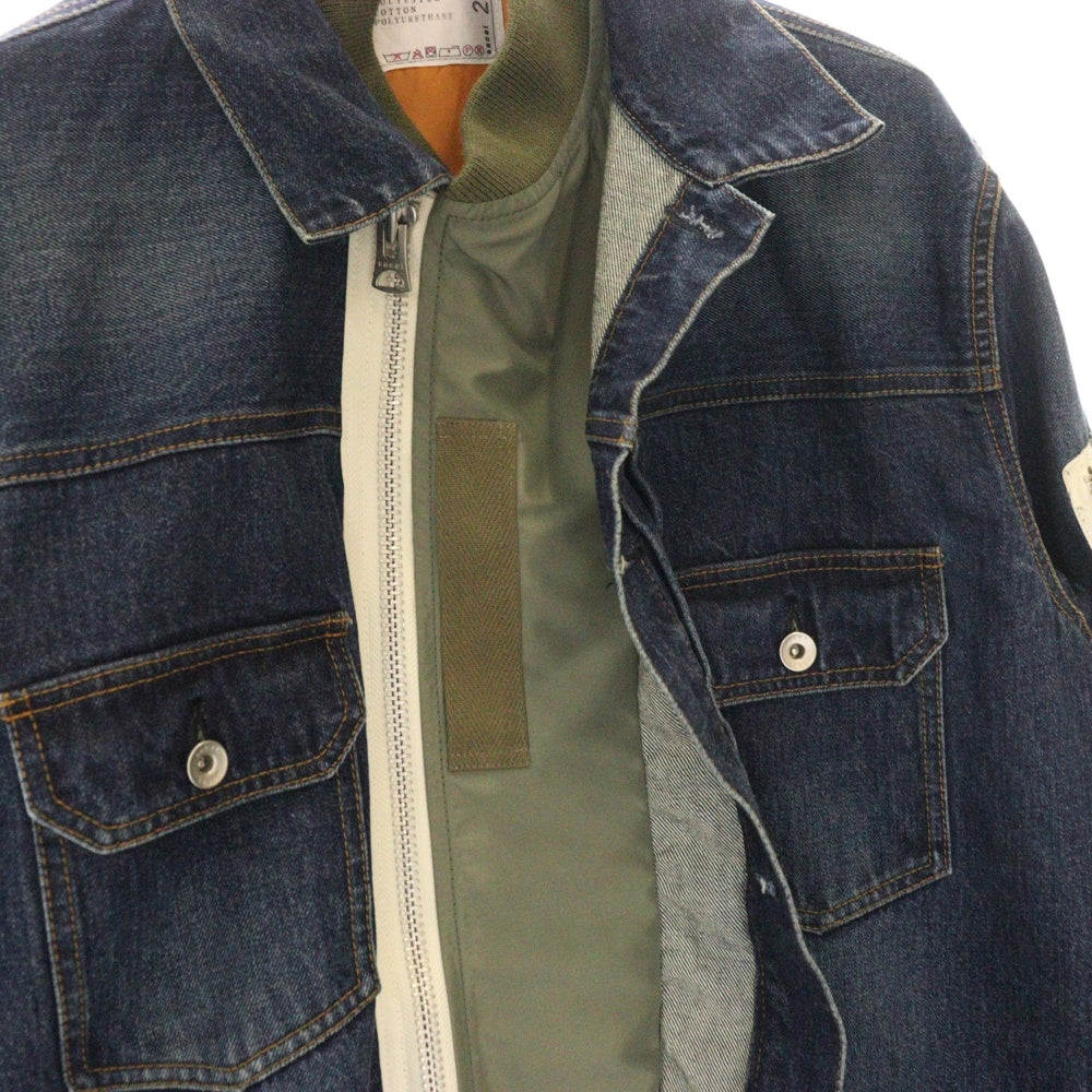 Sacai(サカイ) Denim Nylon Twill Jacket デニムドッキング ナイロンジャケット インディゴ/カーキ SCM-205