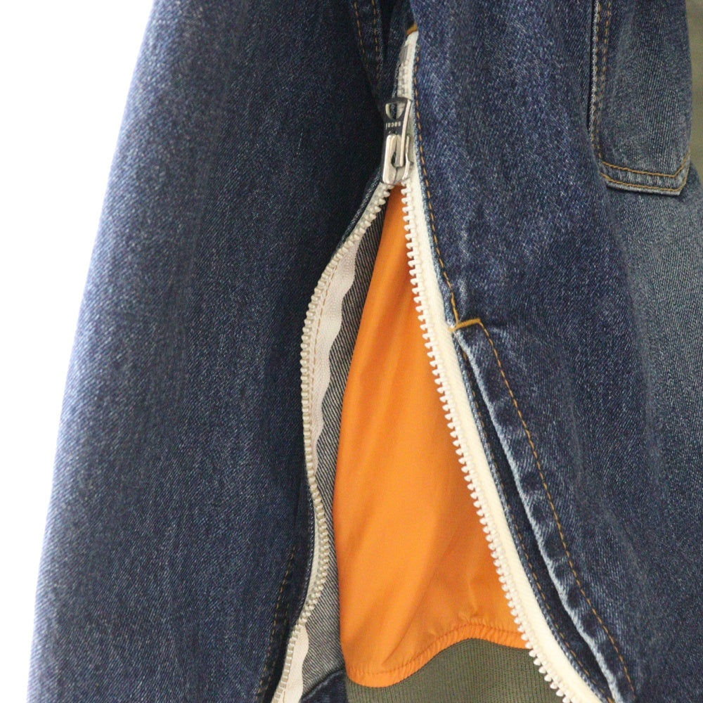 Sacai(サカイ) Denim Nylon Twill Jacket デニムドッキング ナイロンジャケット インディゴ/カーキ SCM-205