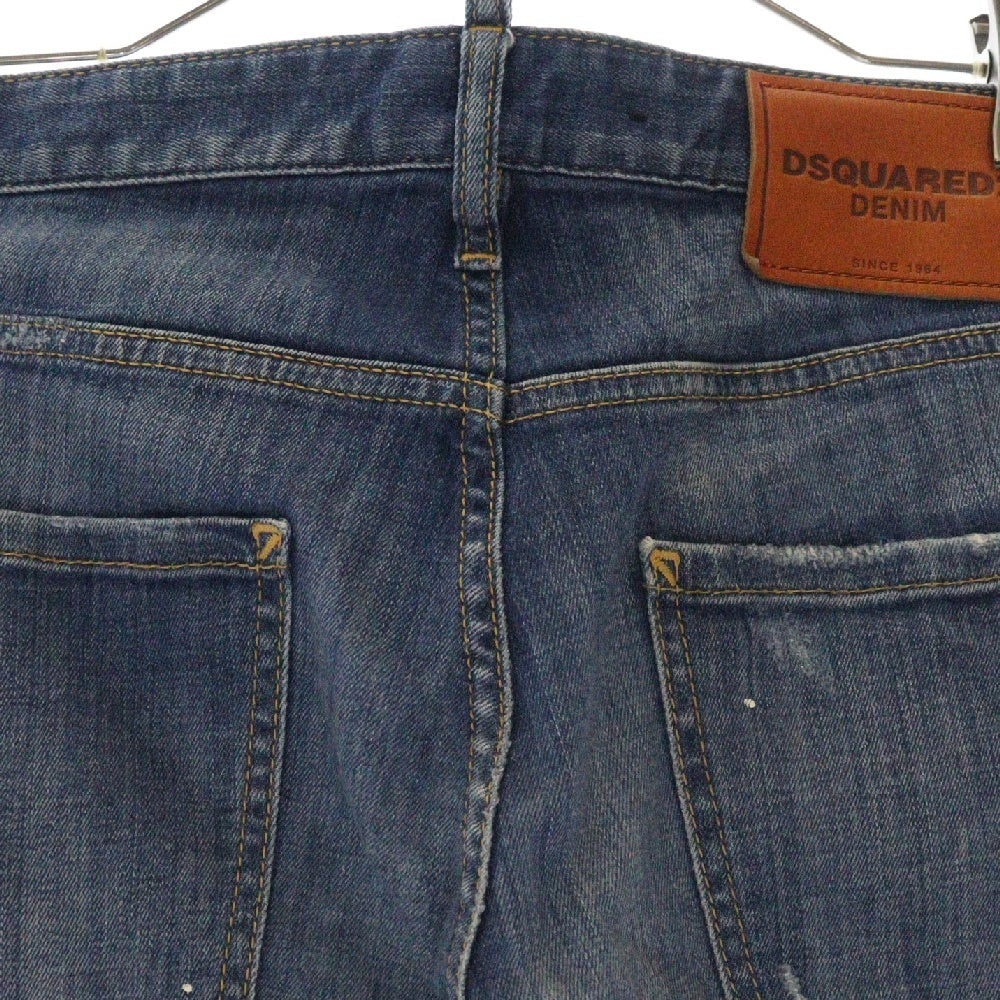 DSQUARED2(ディースクエアード) 16SS ダメージ加工 ボタンフライ スキニー デニムパンツ インディゴ S74LA0902 S30342