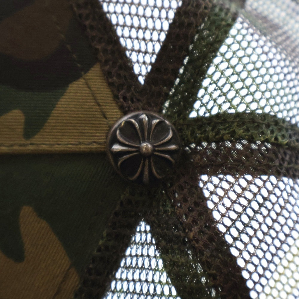 CHROME HEARTS(クロムハーツ) OLD FUCK TRUCKER CAP CAMO オールド FUCKパッチ クロスボール付 メッシュ トラッカーキャップ 帽子 カモフラ 迷彩 カーキ