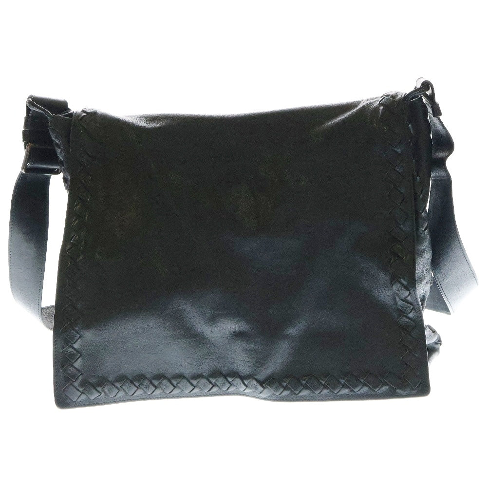 BOTTEGA VENETA(ボッテガヴェネタ) イントレチャート レザー メッセンジャーバッグ ショルダーバッグ ブラック