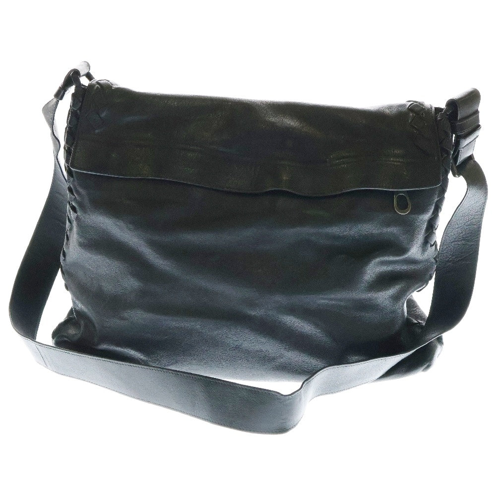 BOTTEGA VENETA(ボッテガヴェネタ) イントレチャート レザー メッセンジャーバッグ ショルダーバッグ ブラック
