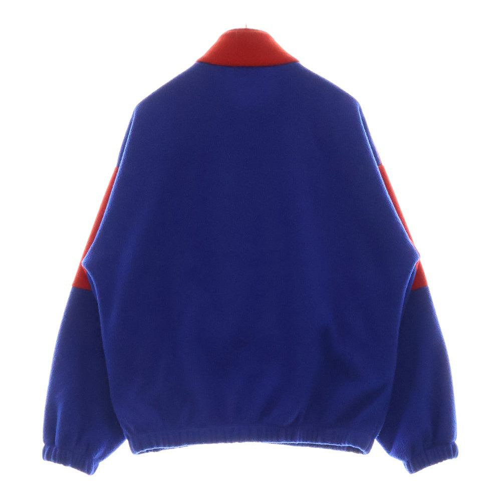 CELINE(セリーヌ) 21SS LOOSE COLORBLOCK SWEATSHIRT IN POLAR FLEECE カラーブロック ルーズ フリース ジップアップジャケット ブルゾン レオパード ブルー/レッド