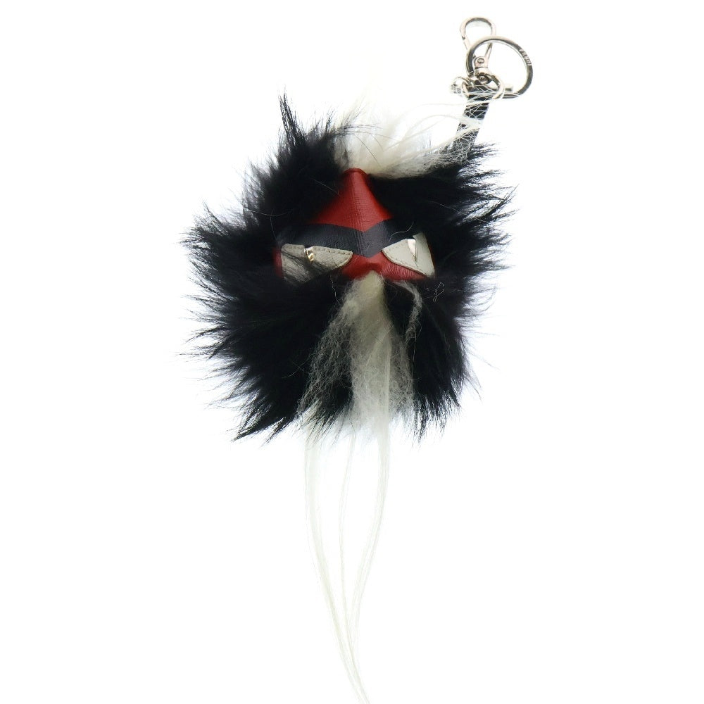 FENDI(フェンディ) バッグバグズ モンスター ファー キーホルダー チャーム ブラック/レッド 7AR437