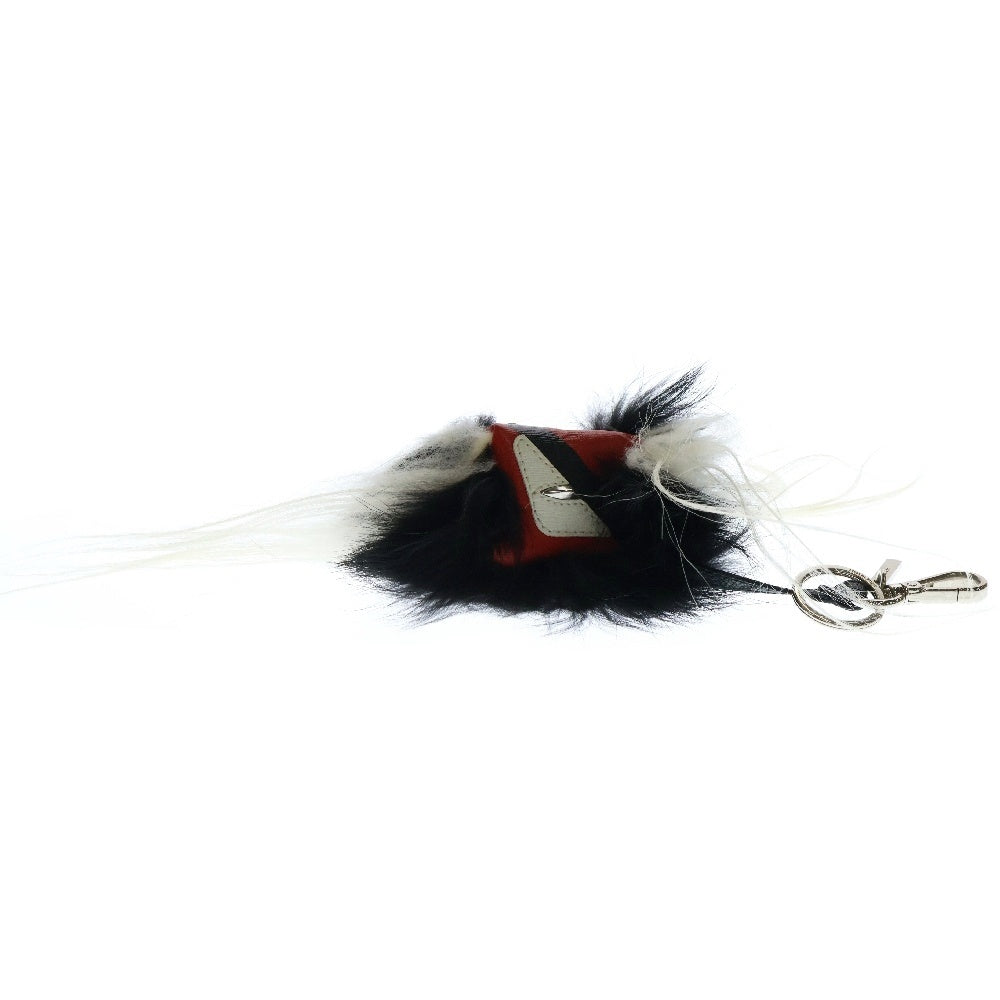 FENDI(フェンディ) バッグバグズ モンスター ファー キーホルダー チャーム ブラック/レッド 7AR437