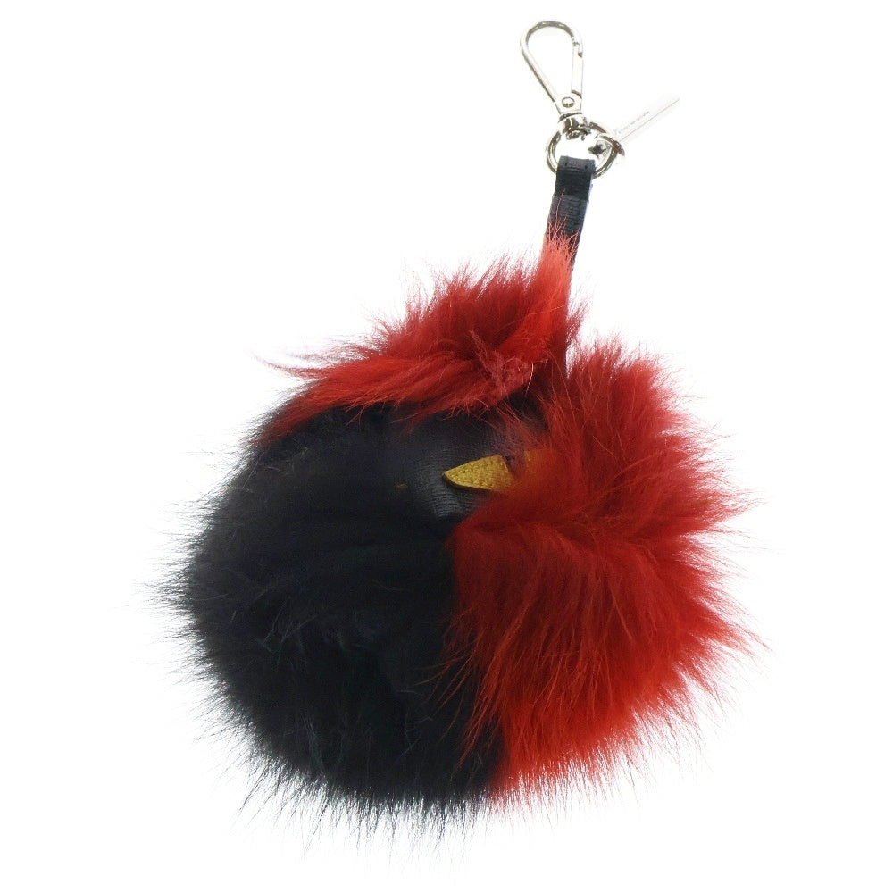 FENDI(フェンディ) バッグバグズ モンスター バイカラー ファー キーホルダー チャーム ブラック/レッド 7AR386