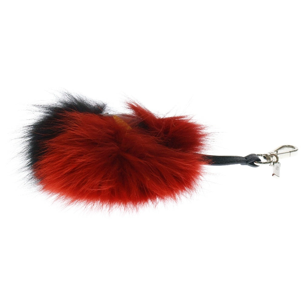 FENDI(フェンディ) バッグバグズ モンスター バイカラー ファー キーホルダー チャーム ブラック/レッド 7AR386