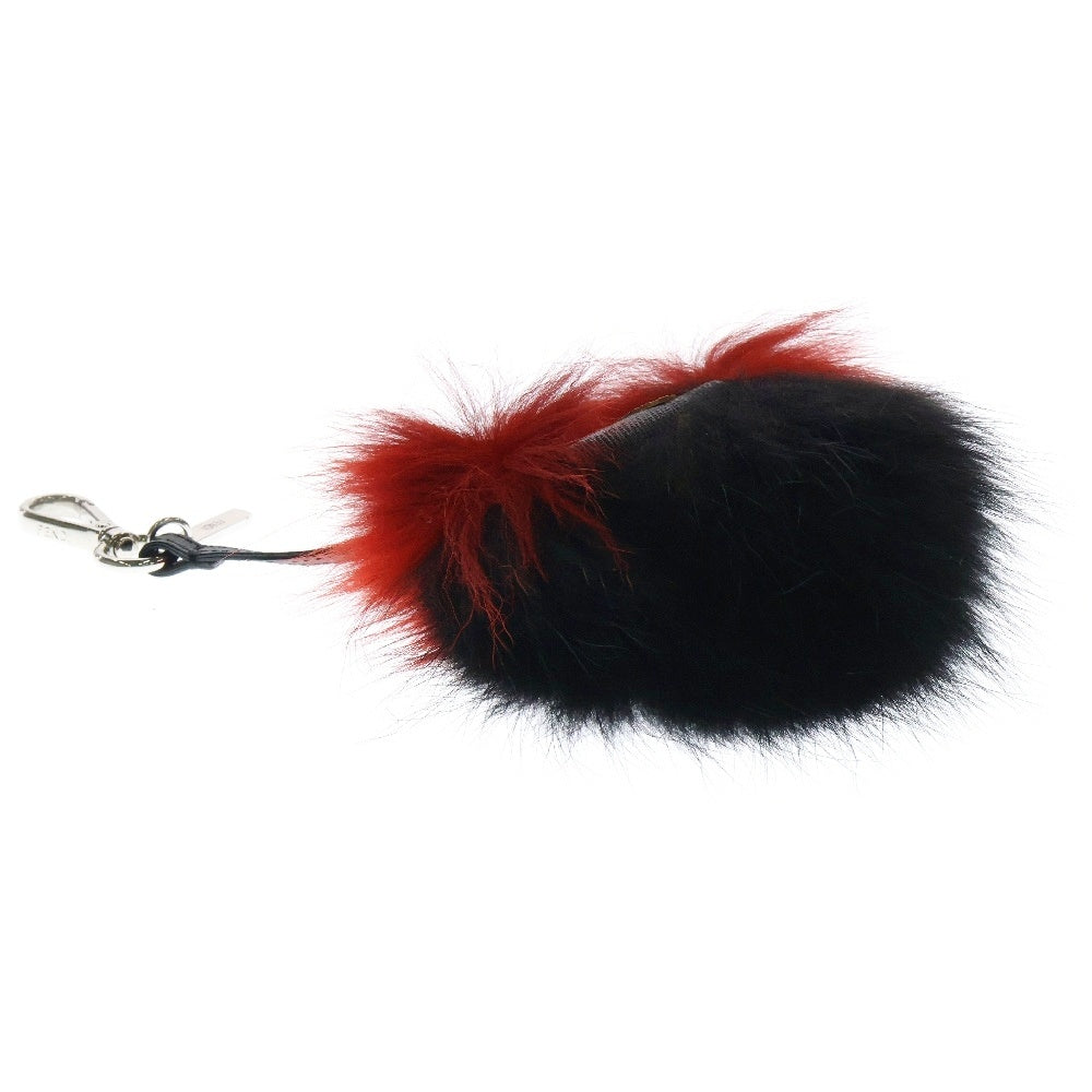 FENDI(フェンディ) バッグバグズ モンスター バイカラー ファー キーホルダー チャーム ブラック/レッド 7AR386