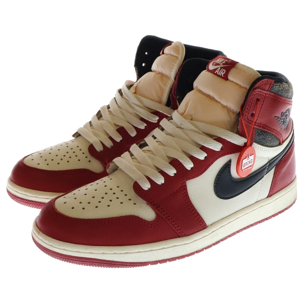 NIKE(ナイキ) AIR JORDAN 1 LOST&FOUND エアジョーダン1 ロスト&ファウンド シカゴ ハイカットスニーカー ホワイト/レッド US9/27cm DZ5485-612