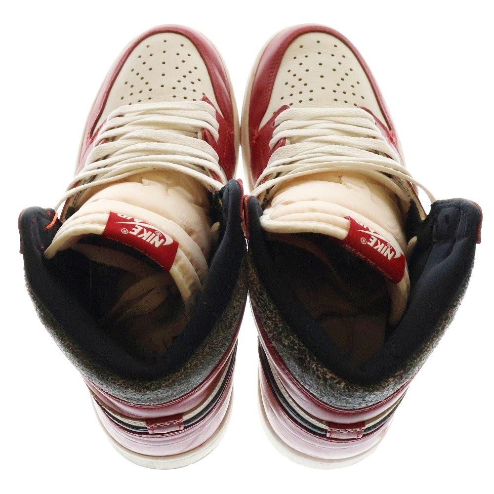 NIKE(ナイキ) AIR JORDAN 1 LOST&FOUND エアジョーダン1 ロスト&ファウンド シカゴ ハイカットスニーカー ホワイト/レッド US9/27cm DZ5485-612