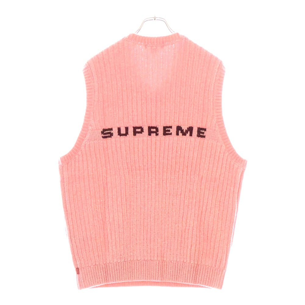 SUPREME(シュプリーム) 24AW Chenille Sweater Vest シェニール ニット セーター ベスト ピンク