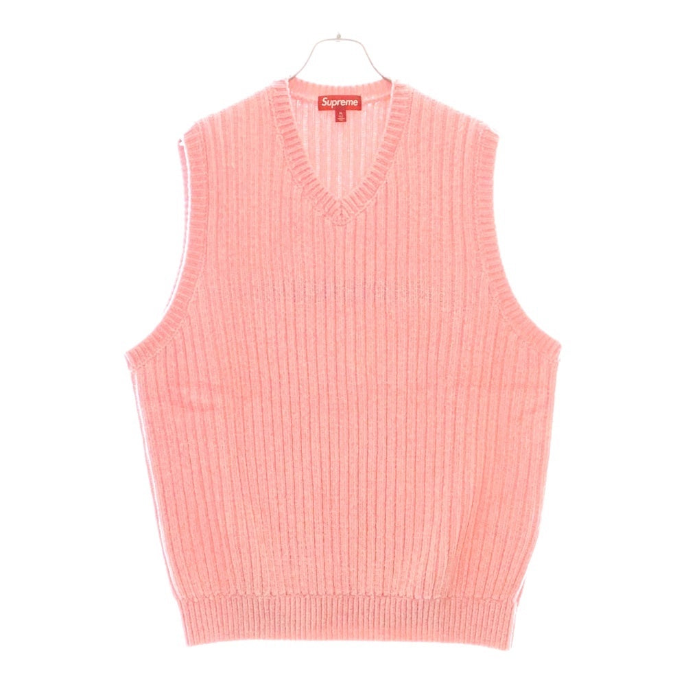 SUPREME(シュプリーム) 24AW Chenille Sweater Vest シェニール ニット セーター ベスト ピンク