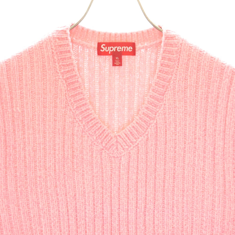 SUPREME(シュプリーム) 24AW Chenille Sweater Vest シェニール ニット セーター ベスト ピンク