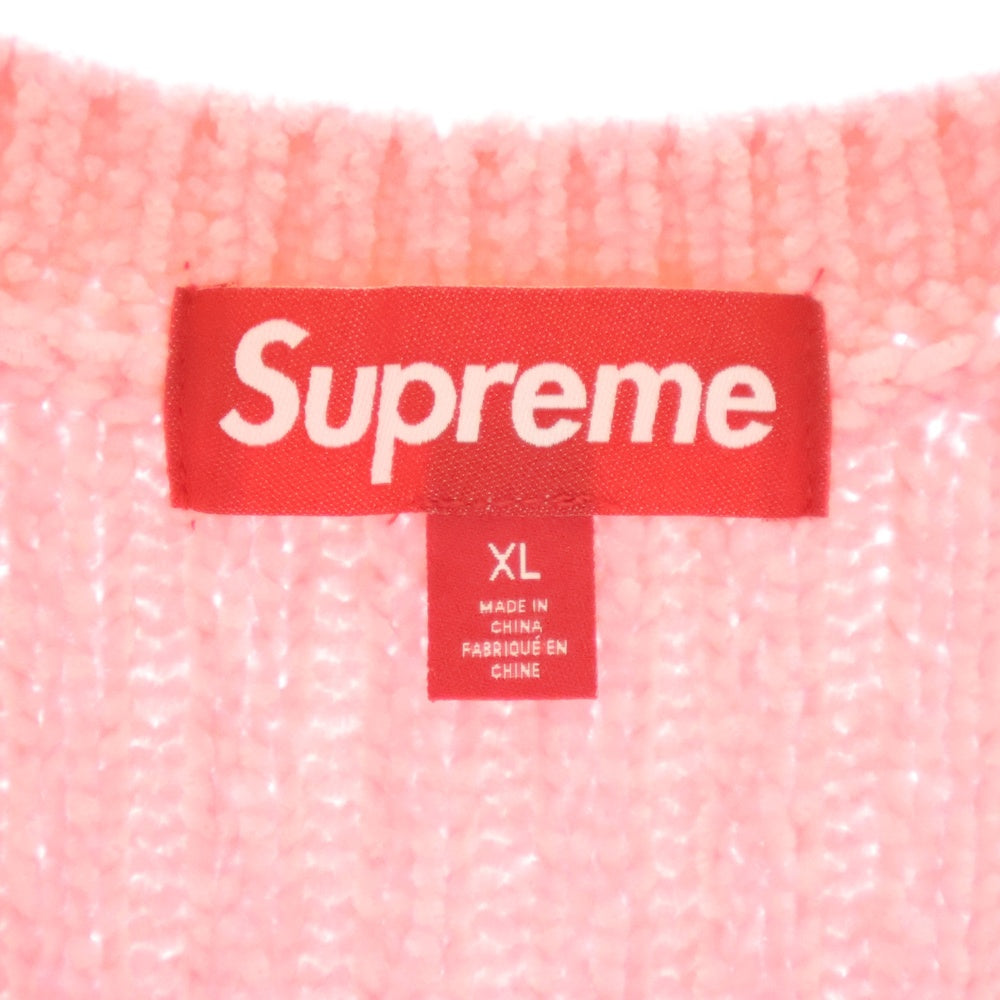 SUPREME(シュプリーム) 24AW Chenille Sweater Vest シェニール ニット セーター ベスト ピンク