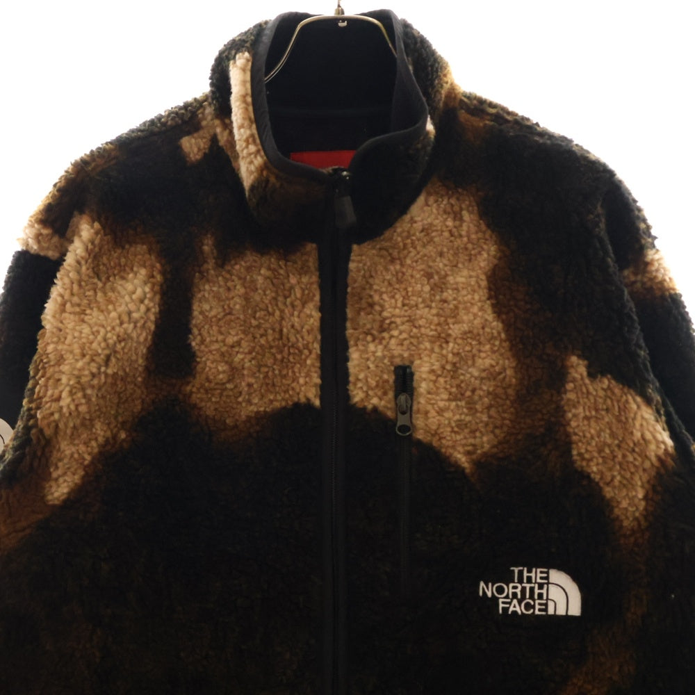 SUPREME(シュプリーム) 21AW ×THE NORTH FACE Bleached Denim Fleece Jacket ザ ノースフェイス ブリーチド デニム フリース ジャケット ブラウン/ブラック NA52100I