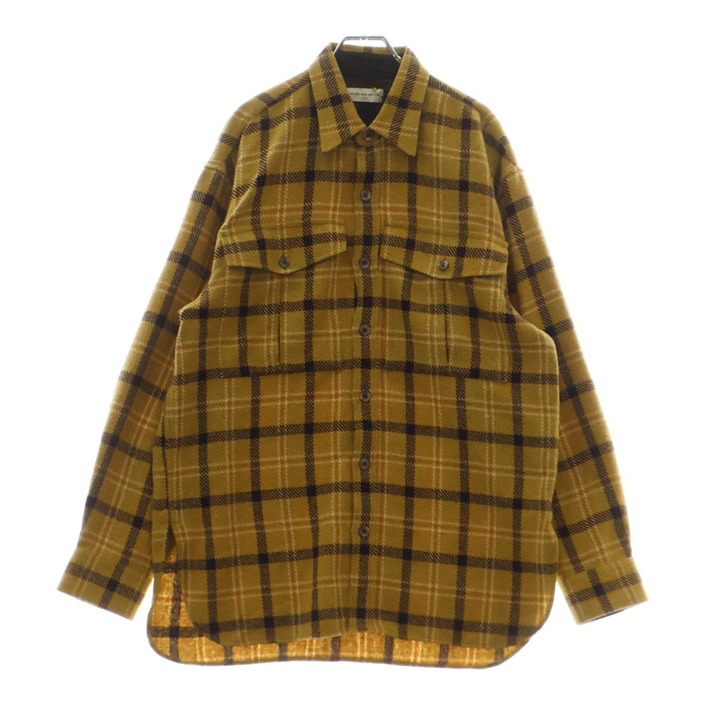 DRIES VAN NOTEN(ドリスヴァンノッテン) 24AW チェック総柄 フランネル ロングスリーブ 長袖シャツ ブラウン 242-020719-9292-202