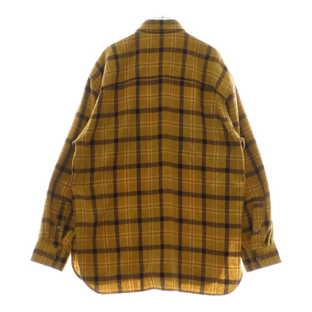 DRIES VAN NOTEN(ドリスヴァンノッテン) 24AW チェック総柄 フランネル ロングスリーブ 長袖シャツ ブラウン 242-020719-9292-202