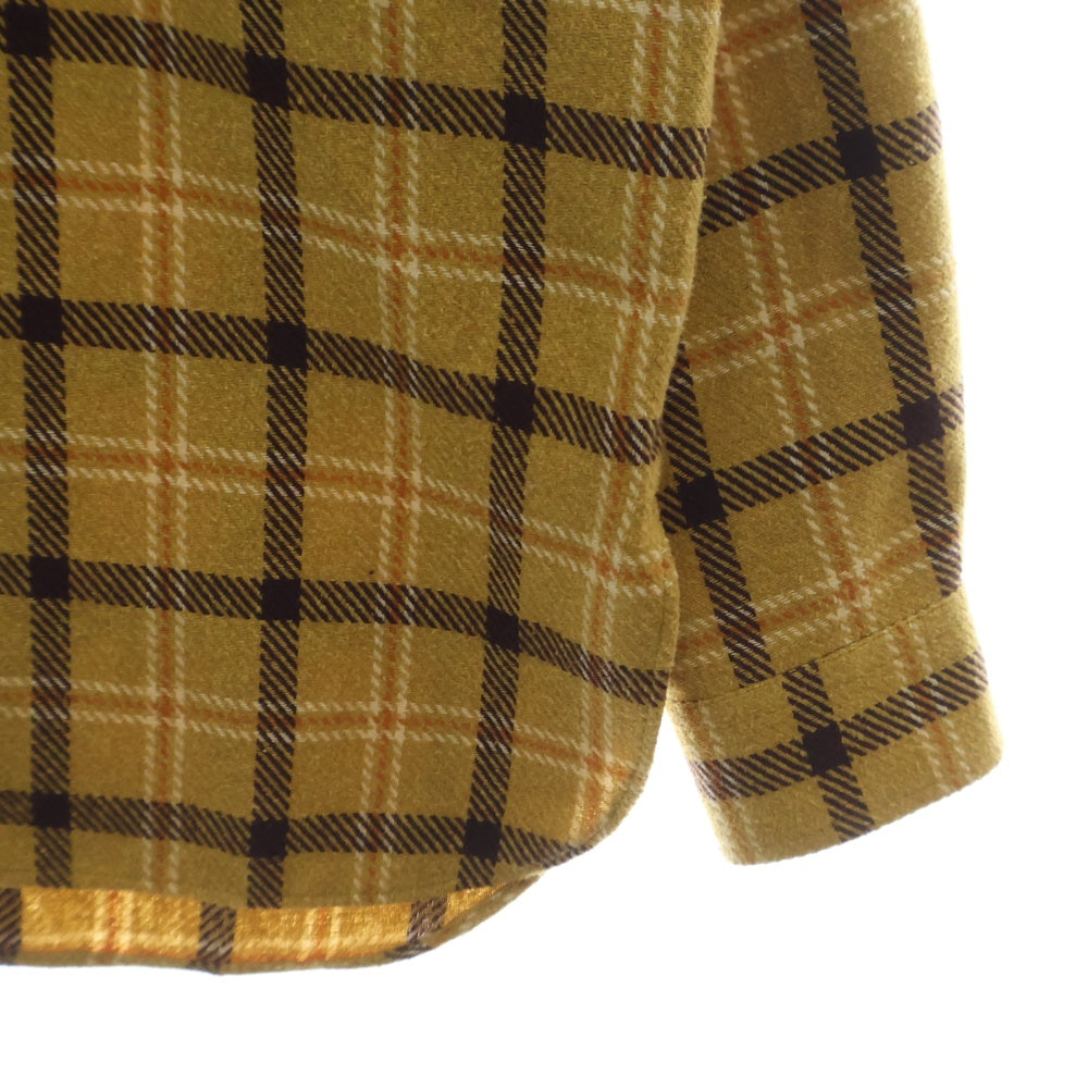 DRIES VAN NOTEN(ドリスヴァンノッテン) 24AW チェック総柄 フランネル ロングスリーブ 長袖シャツ ブラウン 242-020719-9292-202