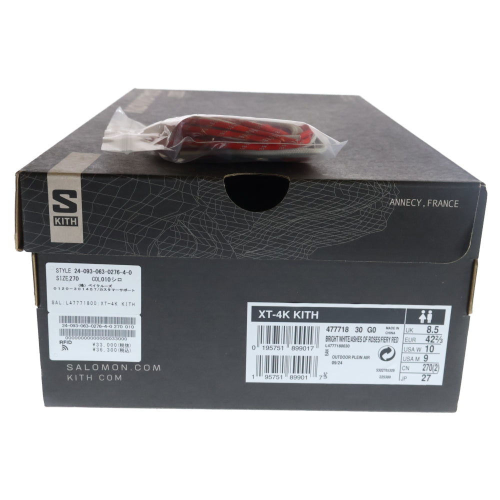 SALOMON(サロモン) KITH XT-4K キス ローカットスニーカー ホワイト US9/27cm 477718