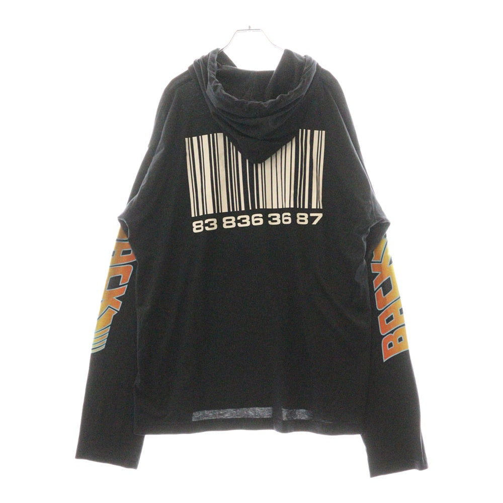 VTMNTS(ブイティーエムエヌティーエス) 22SS BACK TO THE FUTURE HOODIE バックトゥザフューチャー プルオーバーパーカー ブラック VL12TR400B